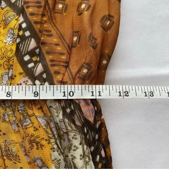 NWT RAGA Jenya Brown Boho Patchwork Maxi Dress Size Small - Picture 14 of 16